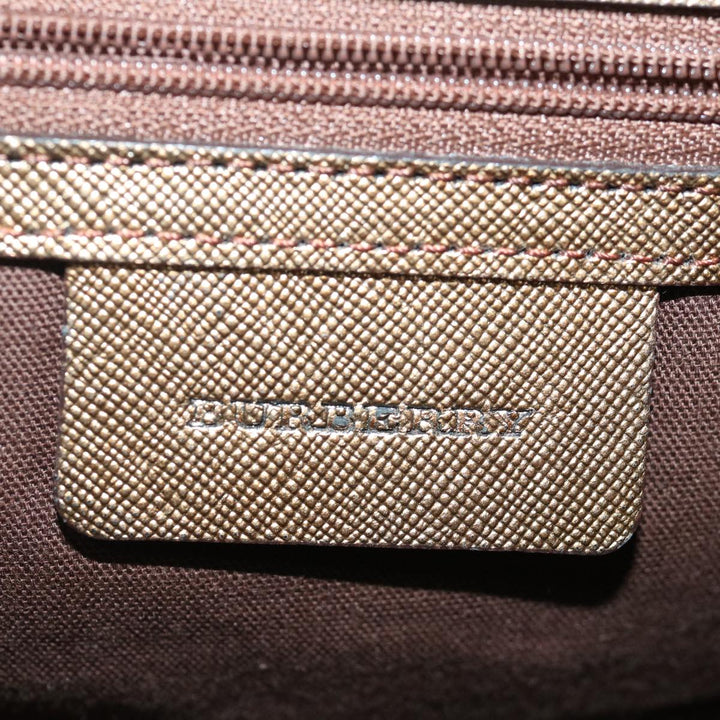 Burberry Nova Check Hand Bag Canvas Beige Auth 72466