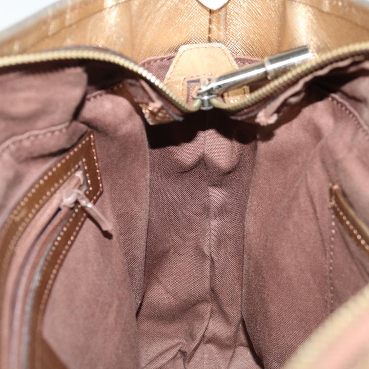 Burberry Nova Check Hand Bag Canvas Beige Auth 72466