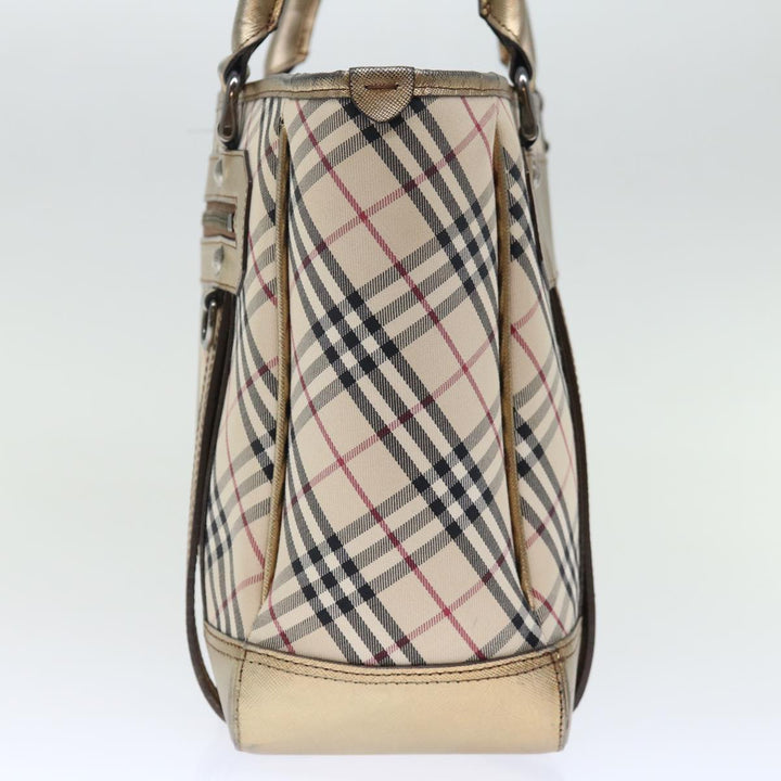 Burberry Nova Check Hand Bag Canvas Beige Auth 72466