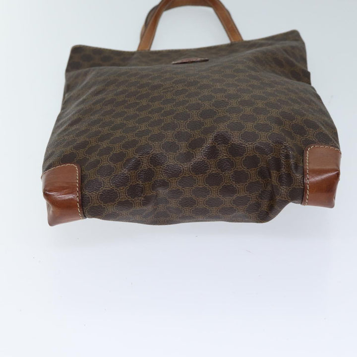 Celine Macadam Canvas Hand Bag PVC Brown Auth 72485