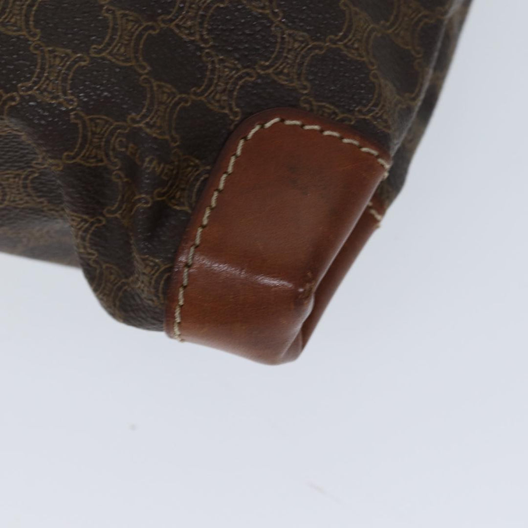 Celine Macadam Canvas Hand Bag PVC Brown Auth 72485