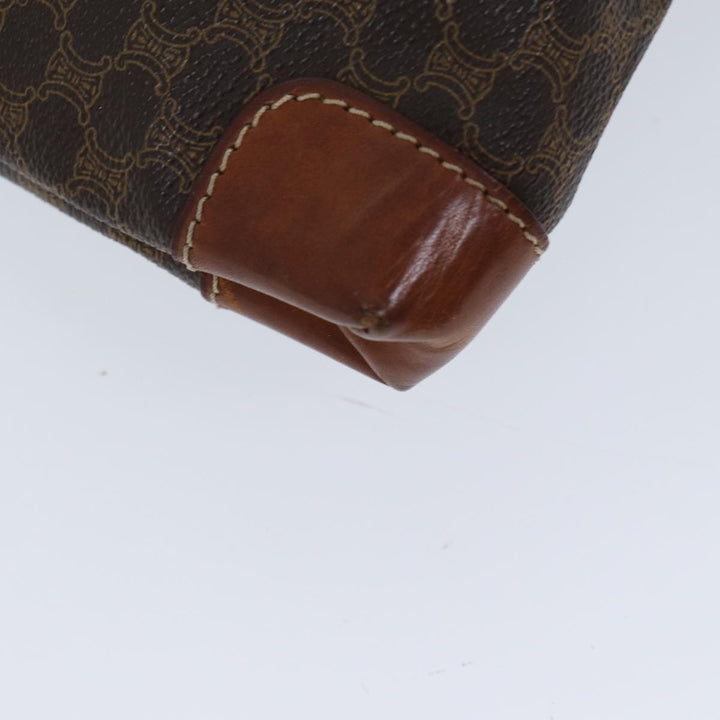 Celine Macadam Canvas Hand Bag PVC Brown Auth 72485