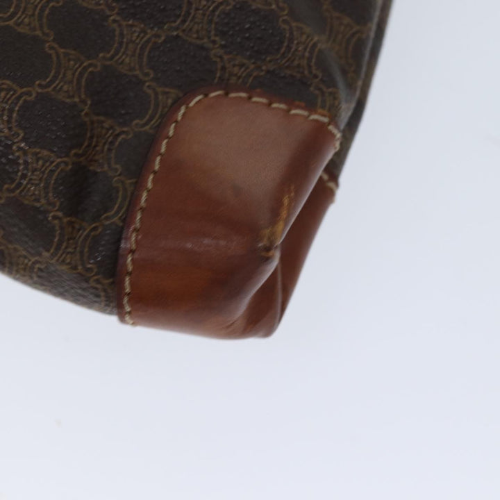 Celine Macadam Canvas Hand Bag PVC Brown Auth 72485