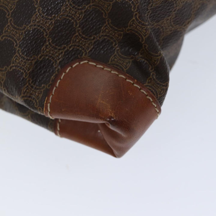 Celine Macadam Canvas Hand Bag PVC Brown Auth 72485