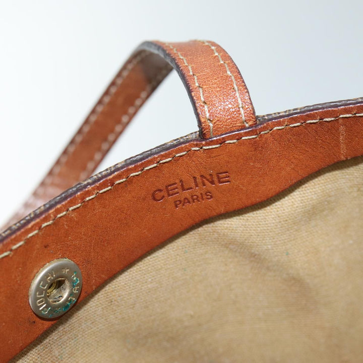 Celine Macadam Canvas Hand Bag PVC Brown Auth 72485