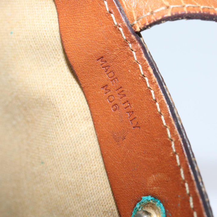 Celine Macadam Canvas Hand Bag PVC Brown Auth 72485