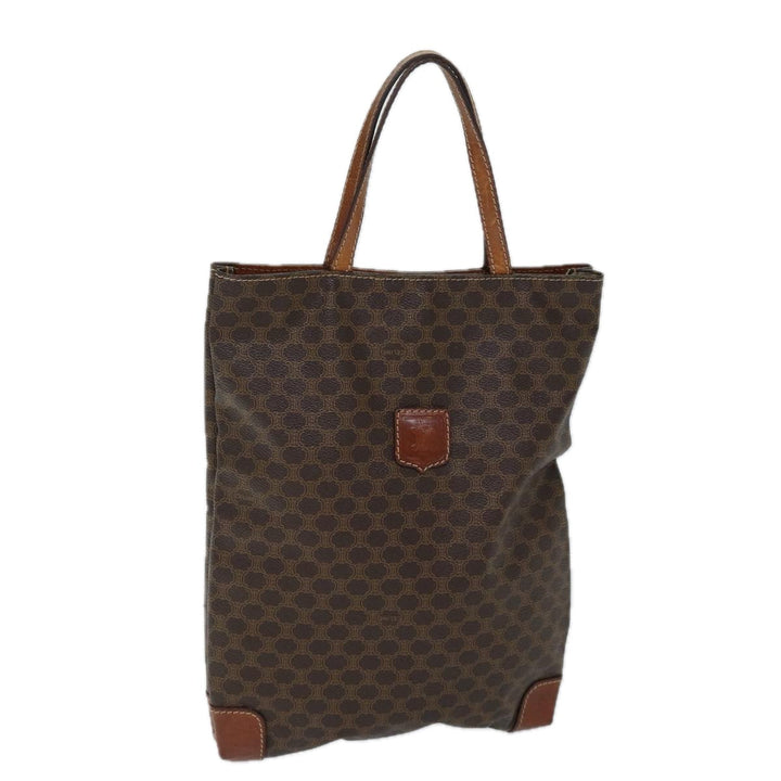 Celine Macadam Canvas Hand Bag PVC Brown Auth 72485