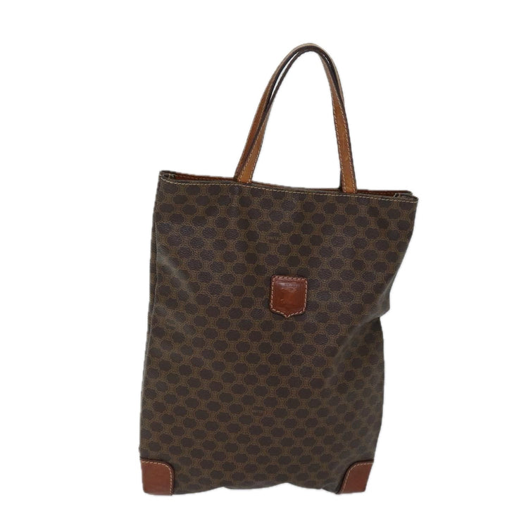 Celine Macadam Canvas Hand Bag PVC Brown Auth 72485