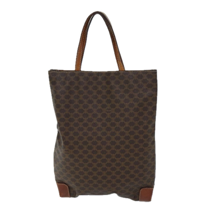 Celine Macadam Canvas Hand Bag PVC Brown Auth 72485