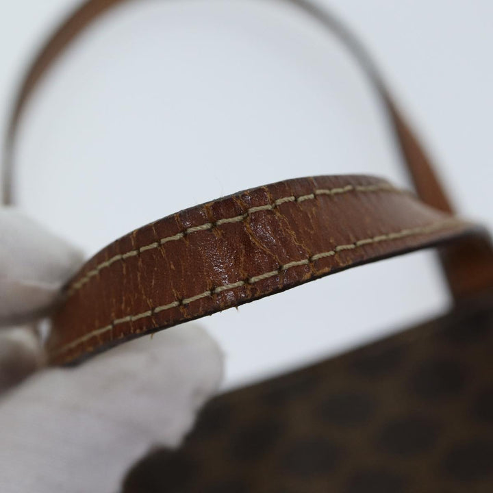 Celine Macadam Canvas Hand Bag PVC Brown Auth 72485
