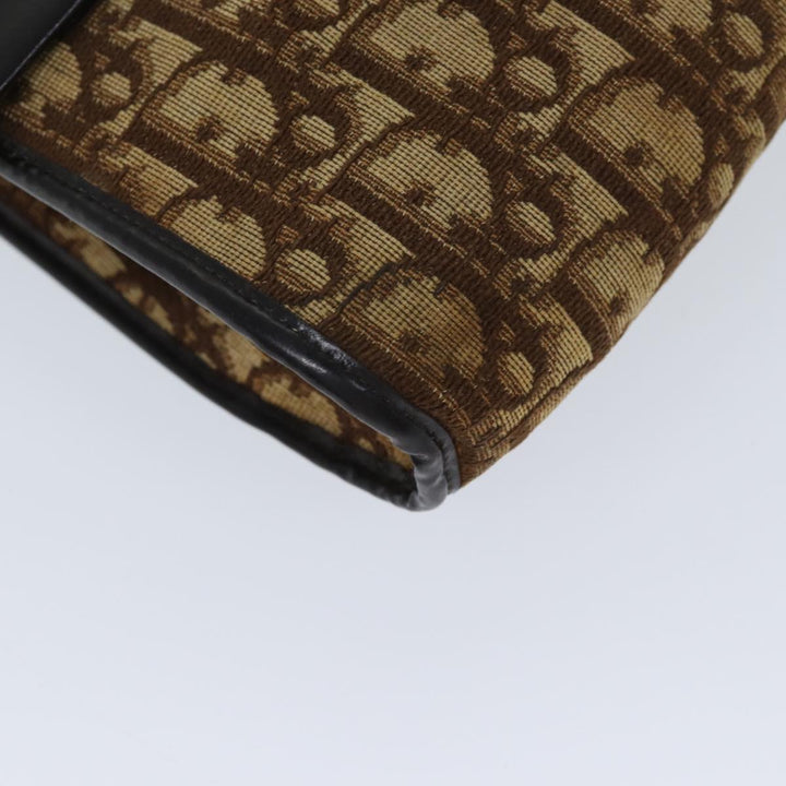 CHRISTIAN Dior Trotter Canvas Shoulder Bag Brown Auth 72497