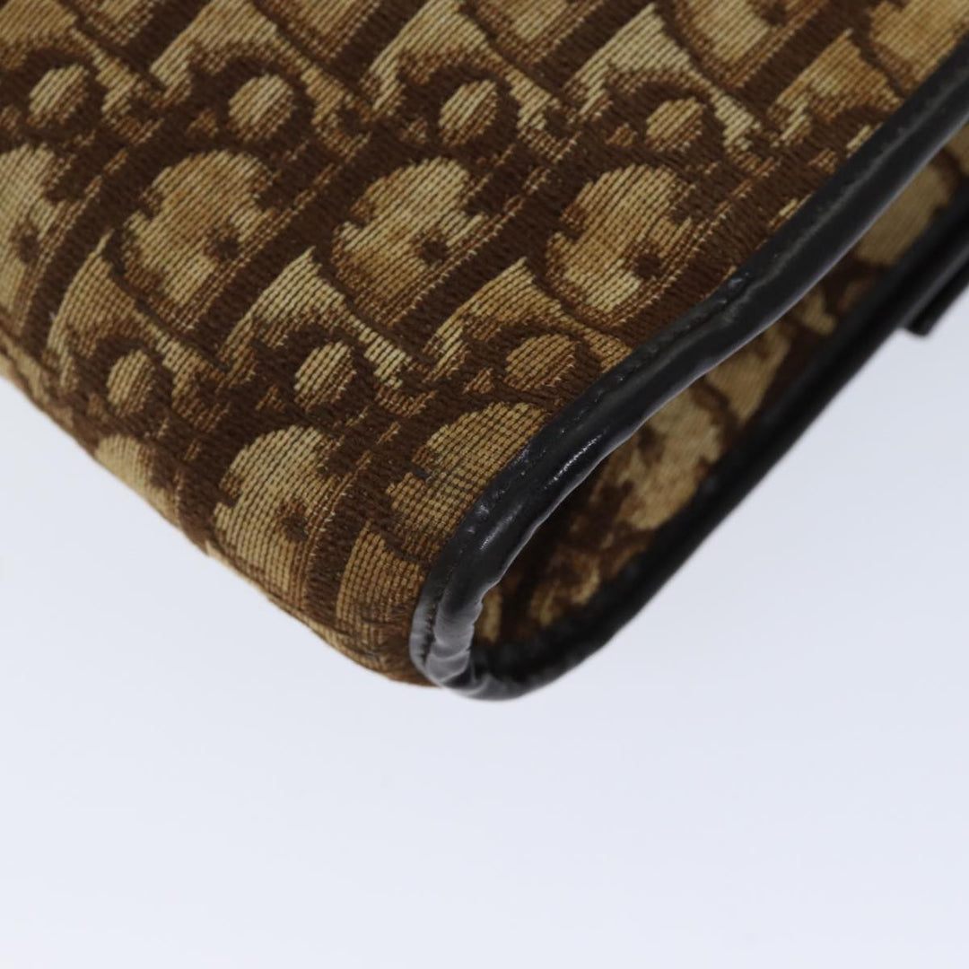CHRISTIAN Dior Trotter Canvas Shoulder Bag Brown Auth 72497