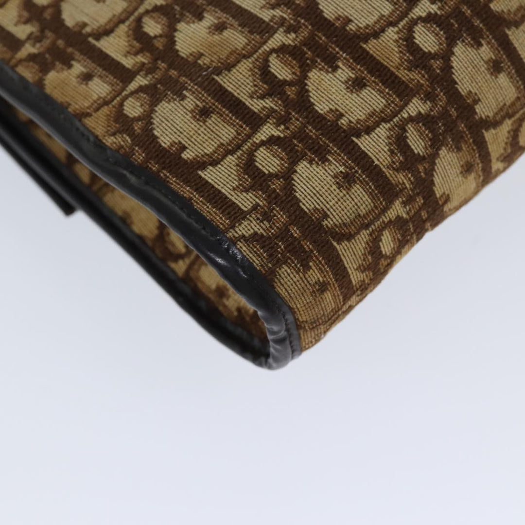 CHRISTIAN Dior Trotter Canvas Shoulder Bag Brown Auth 72497