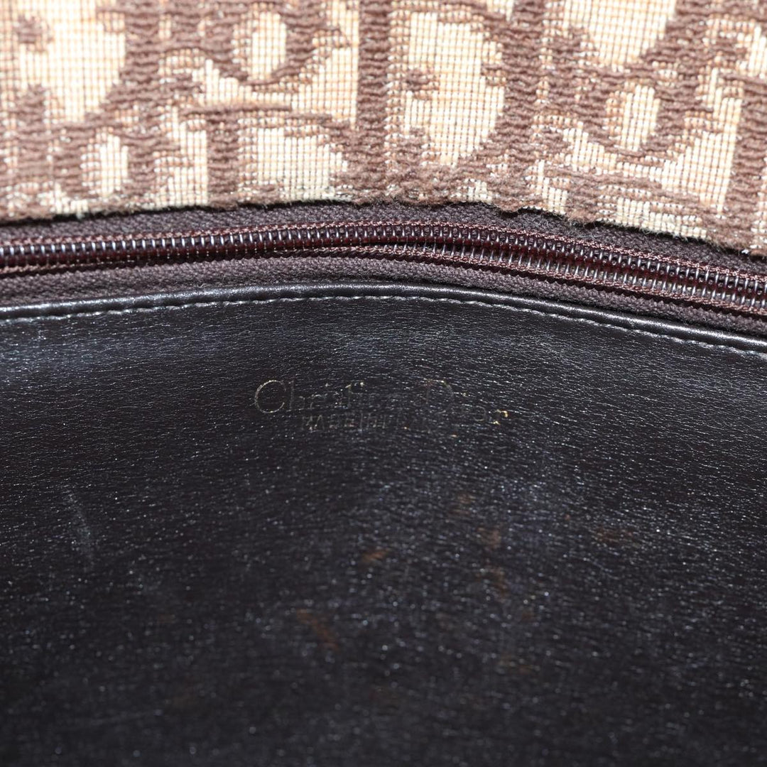 CHRISTIAN Dior Trotter Canvas Shoulder Bag Brown Auth 72497