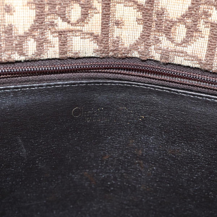 CHRISTIAN Dior Trotter Canvas Shoulder Bag Brown Auth 72497