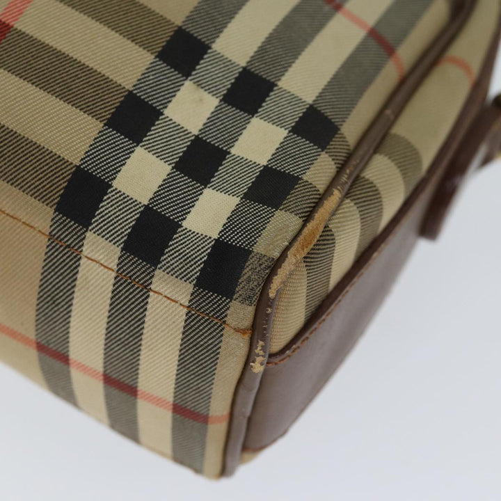Burberry Nova Check Shoulder Bag Canvas Beige Auth 72502