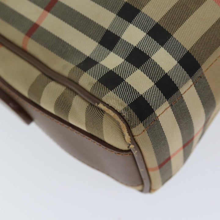 Burberry Nova Check Shoulder Bag Canvas Beige Auth 72502