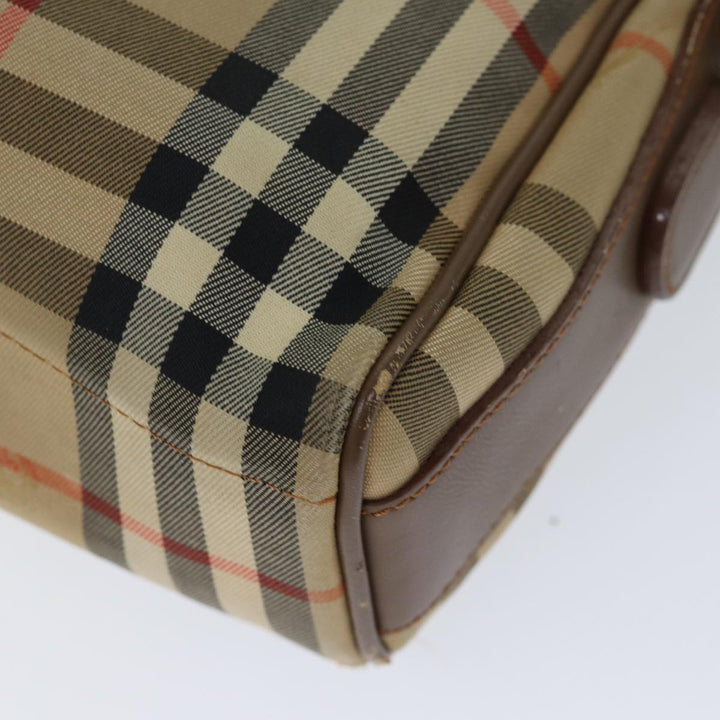 Burberry Nova Check Shoulder Bag Canvas Beige Auth 72502