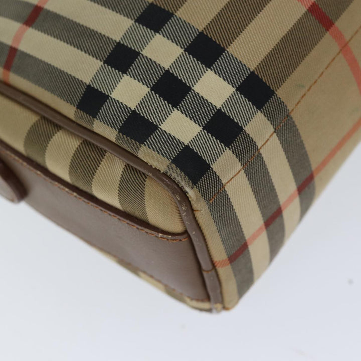 Burberry Nova Check Shoulder Bag Canvas Beige Auth 72502