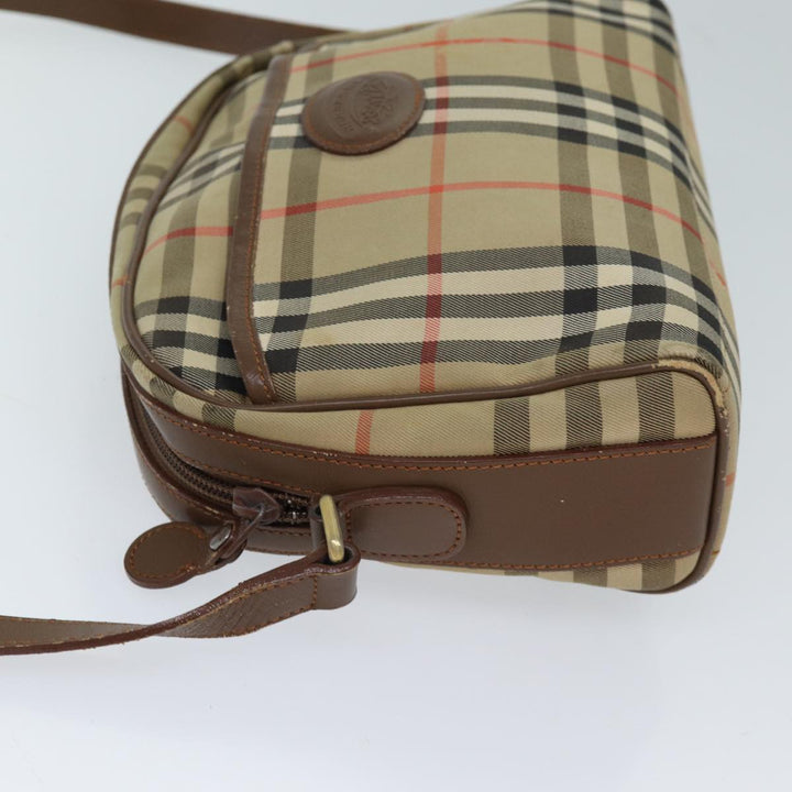 Burberry Nova Check Shoulder Bag Canvas Beige Auth 72502