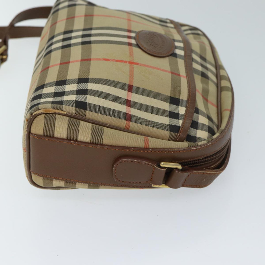 Burberry Nova Check Shoulder Bag Canvas Beige Auth 72502