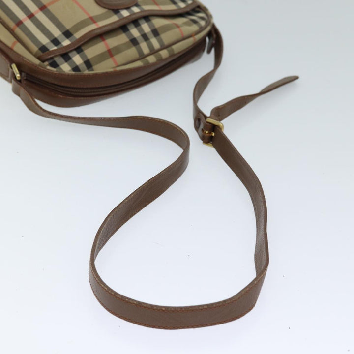 Burberry Nova Check Shoulder Bag Canvas Beige Auth 72502