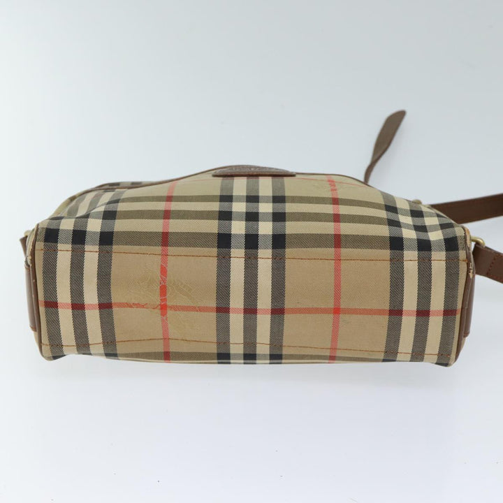 Burberry Nova Check Shoulder Bag Canvas Beige Auth 72502