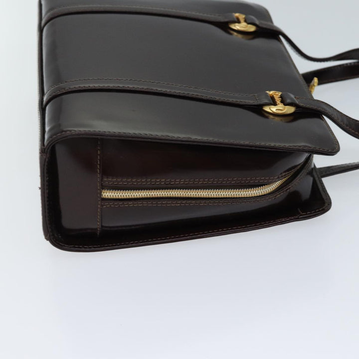 Chloe Hand Bag Enamel Brown 72577