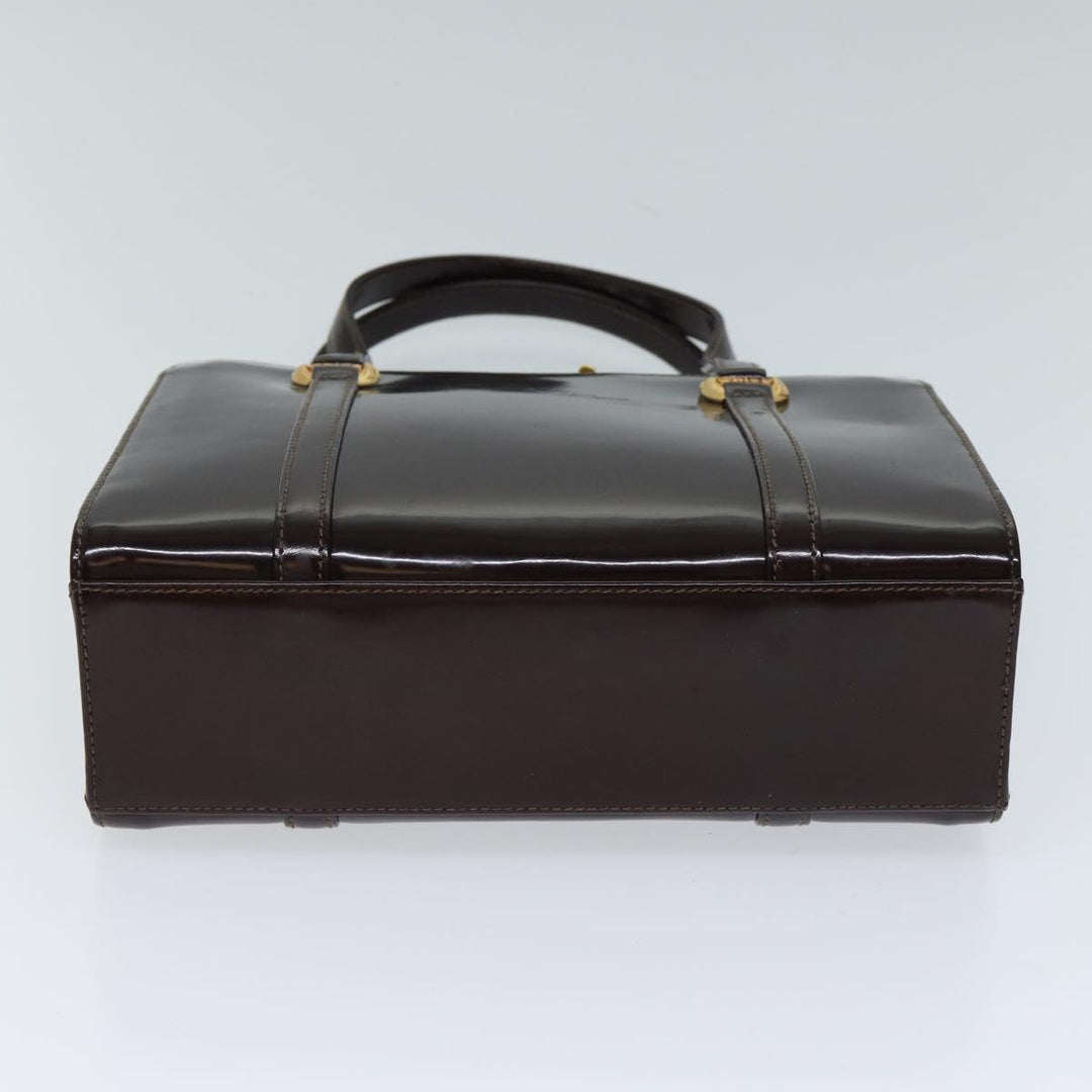 Chloe Hand Bag Enamel Brown 72577