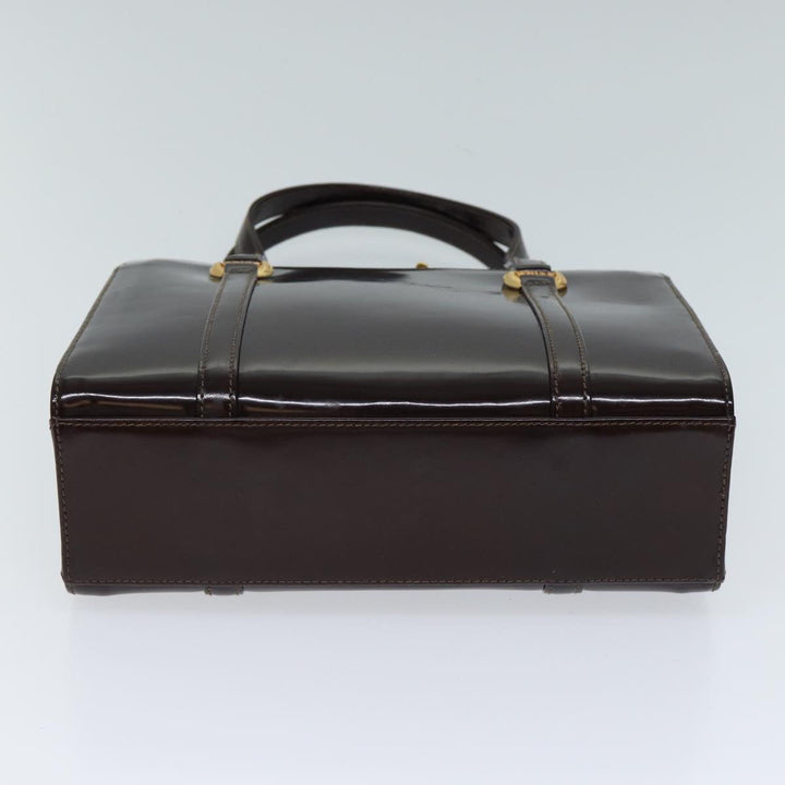 Chloe Hand Bag Enamel Brown 72577