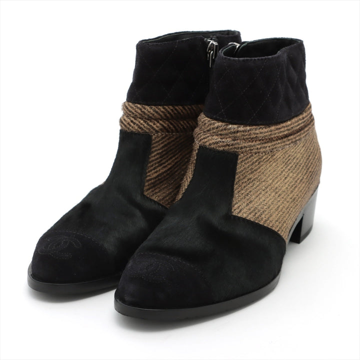 Top Quality Chanel Coco Shoes 35C  Black X Brown G31040