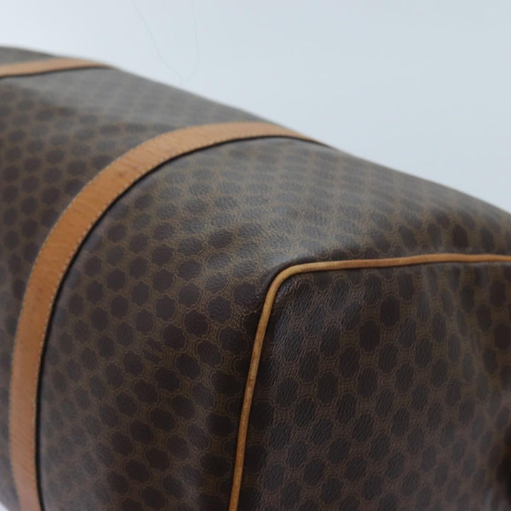 Celine Macadam Canvas Boston Bag PVC Brown Auth 72611