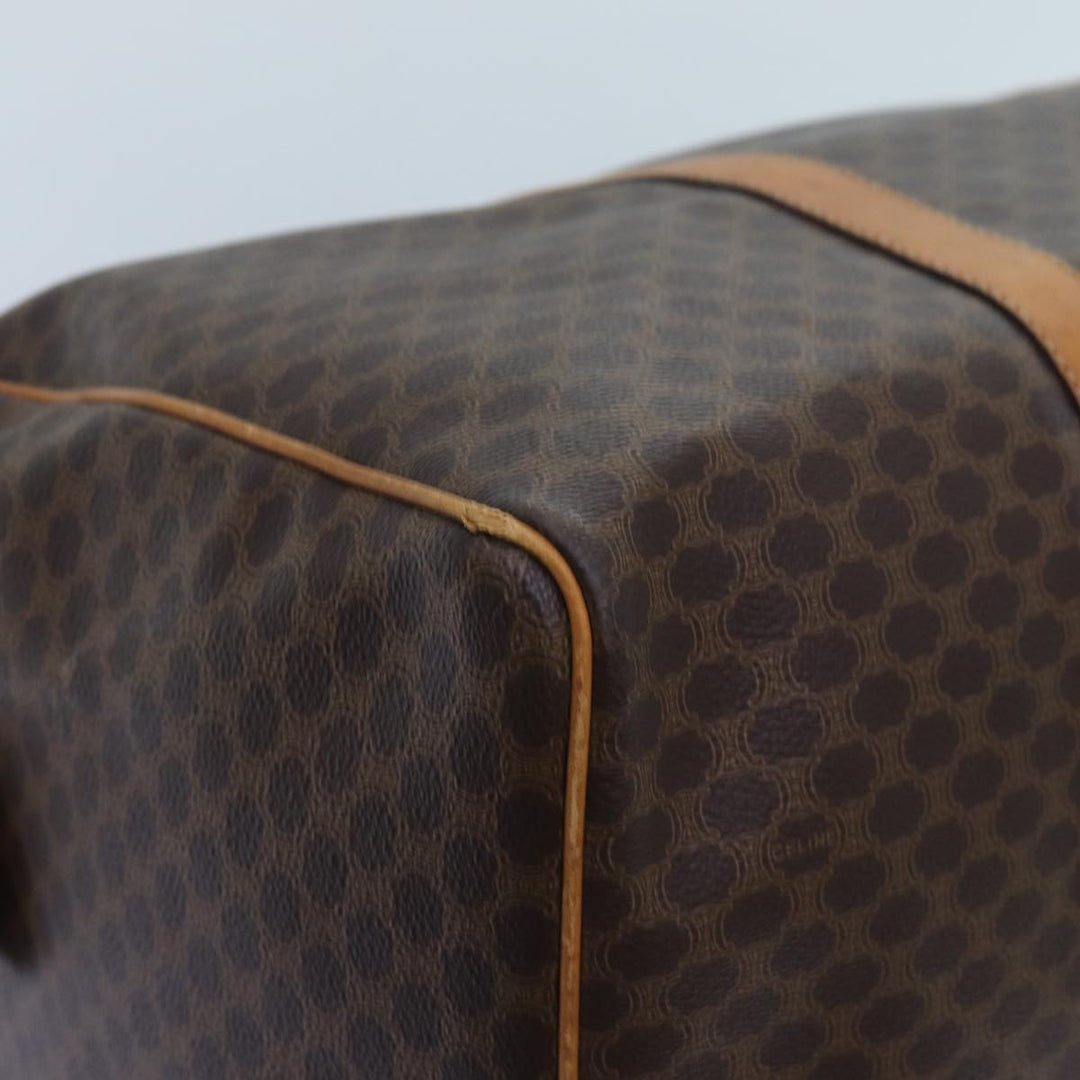 Celine Macadam Canvas Boston Bag PVC Brown Auth 72611