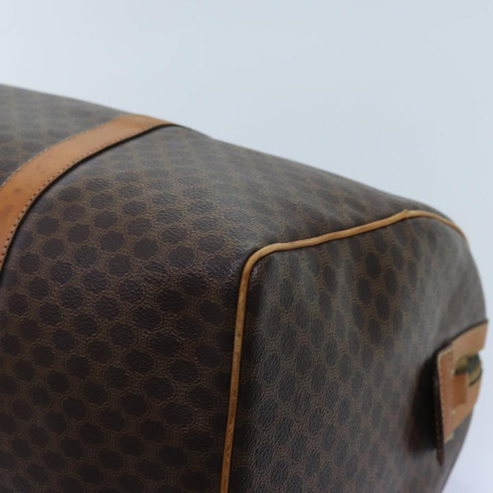 Celine Macadam Canvas Boston Bag PVC Brown Auth 72611