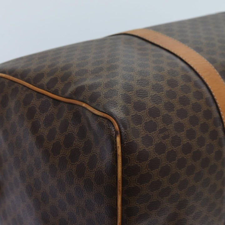 Celine Macadam Canvas Boston Bag PVC Brown Auth 72611