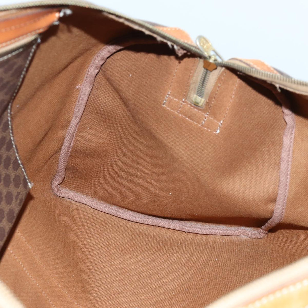 Celine Macadam Canvas Boston Bag PVC Brown Auth 72611