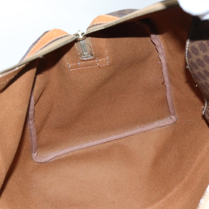 Celine Macadam Canvas Boston Bag PVC Brown Auth 72611