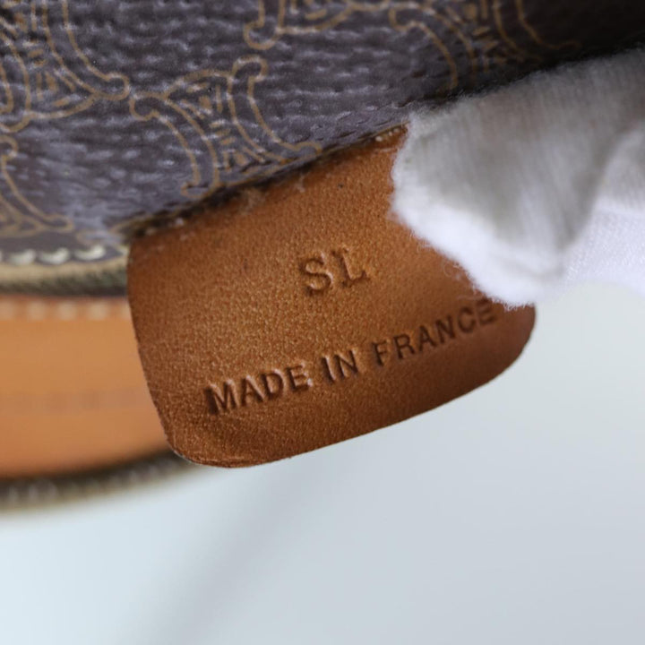 Celine Macadam Canvas Boston Bag PVC Brown Auth 72611