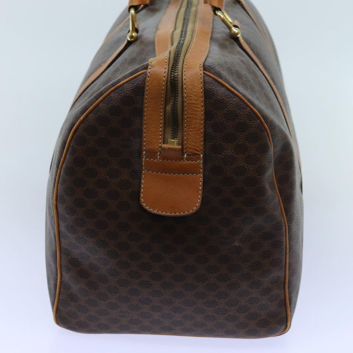 Celine Macadam Canvas Boston Bag PVC Brown Auth 72611