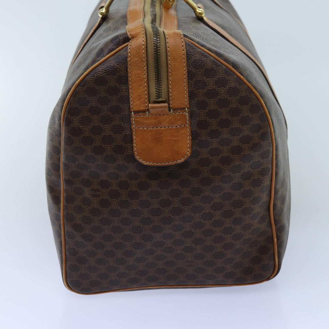 Celine Macadam Canvas Boston Bag PVC Brown Auth 72611