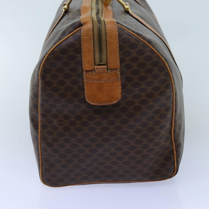 Celine Macadam Canvas Boston Bag PVC Brown Auth 72611