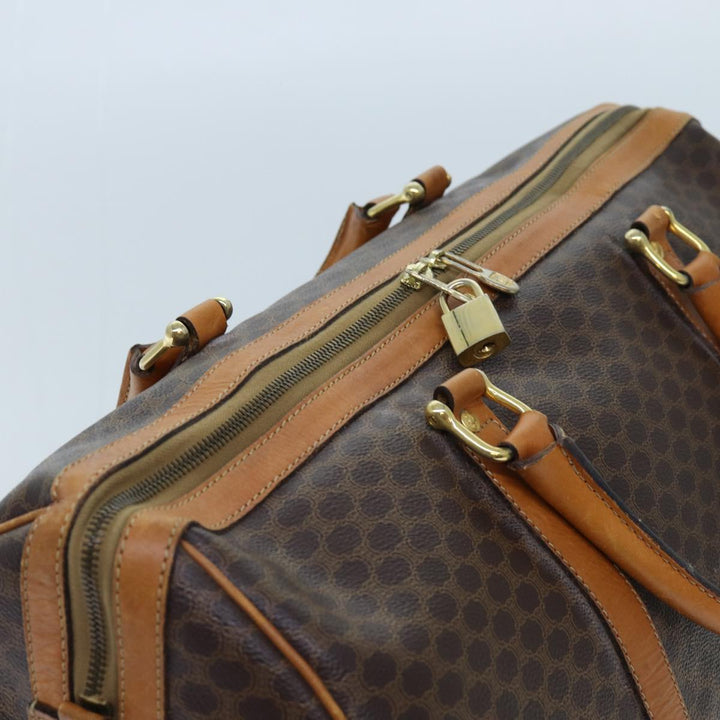 Celine Macadam Canvas Boston Bag PVC Brown Auth 72611