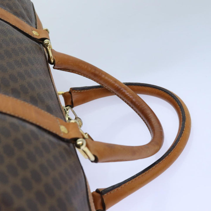 Celine Macadam Canvas Boston Bag PVC Brown Auth 72611