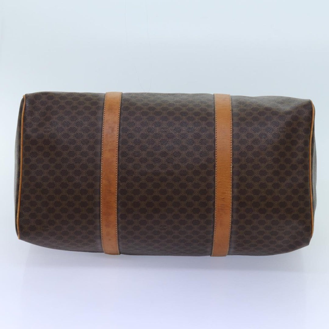 Celine Macadam Canvas Boston Bag PVC Brown Auth 72611