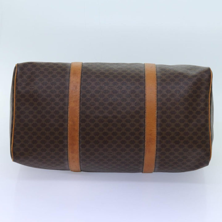 Celine Macadam Canvas Boston Bag PVC Brown Auth 72611