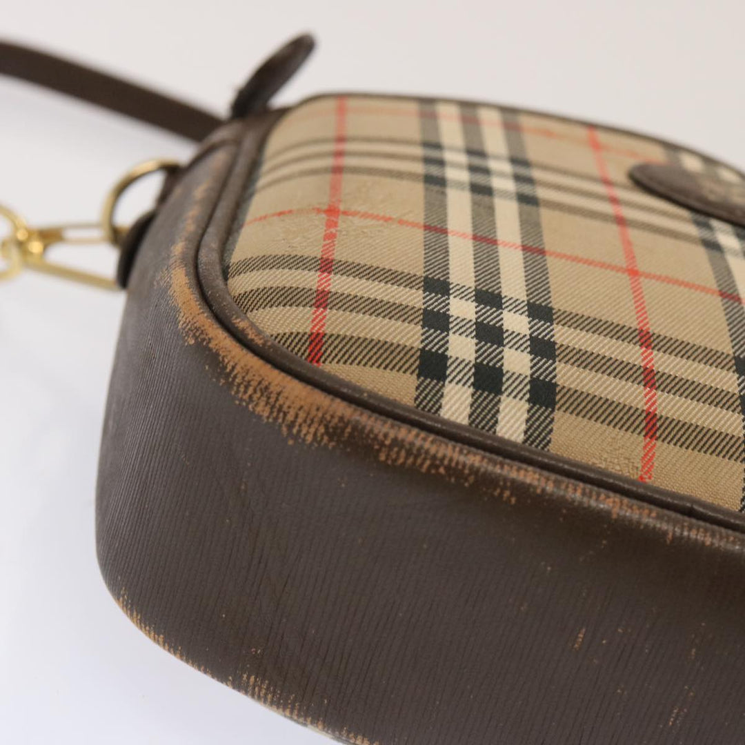 BurberrySs Nova Check Shoulder Bag Canvas Beige Auth 72616