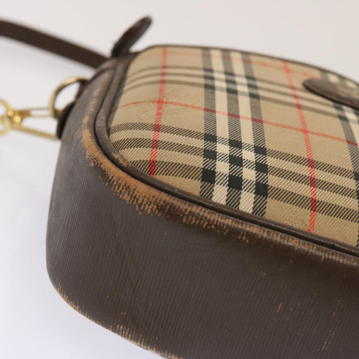 BurberrySs Nova Check Shoulder Bag Canvas Beige Auth 72616
