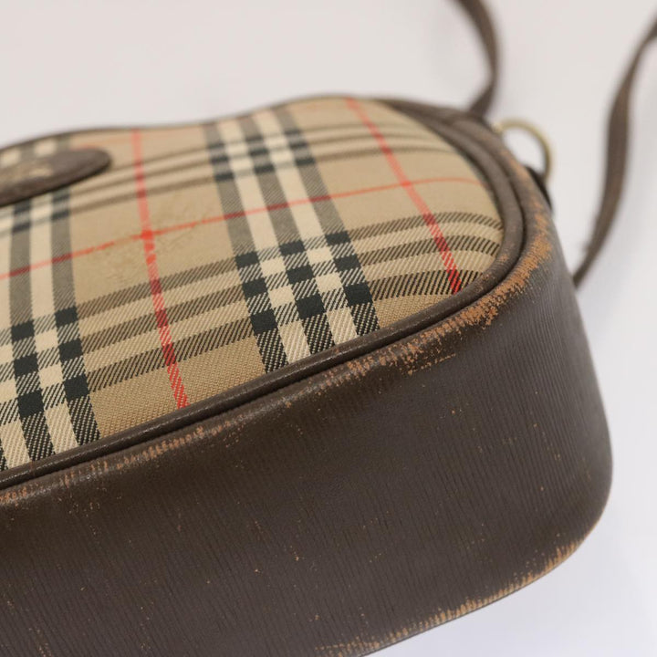 BurberrySs Nova Check Shoulder Bag Canvas Beige Auth 72616