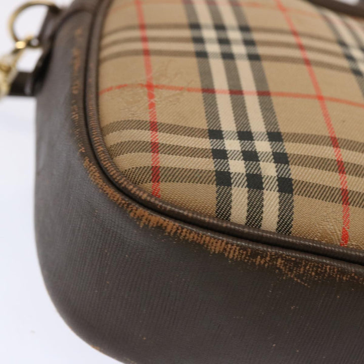 BurberrySs Nova Check Shoulder Bag Canvas Beige Auth 72616