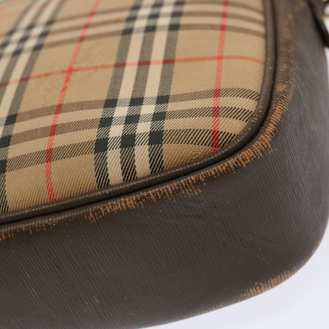 BurberrySs Nova Check Shoulder Bag Canvas Beige Auth 72616